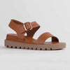 Froggie Ida Leather Wedge Sandal - Tan M