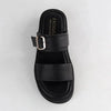 Froggie Ida Slip In 2 leather Strap Sandal - Black
