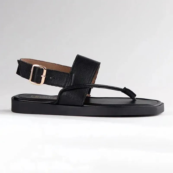 Froggie Ivy Leather Thong Sandal - Black