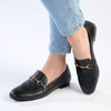 Froggie Karen Leather Flat Loafer - Black-Froggie-Buy shoes online