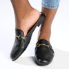 Froggie Karen Leather Flat Mule - Black-Froggie-Buy shoes online