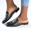 Froggie Karen Leather Flat Mule - Black-Froggie-Buy shoes online