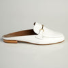 Froggie Karen Leather Flat Mule - White-Froggie-Buy shoes online