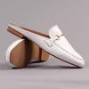 Froggie Karen Leather Flat Mule - White-Froggie-Buy shoes online