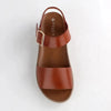 Froggie Megan Lower Leather Wedge Sandal -Chestnut