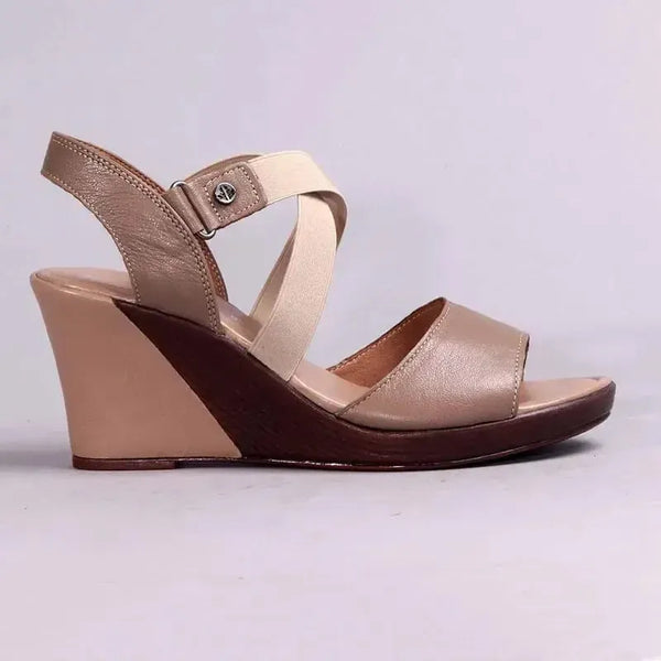 Froggie Merisa Leather High Wedge - Nude