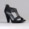 Froggie Mia 2 Leather Ankle Strap Heel - Black-Froggie-Buy shoes online