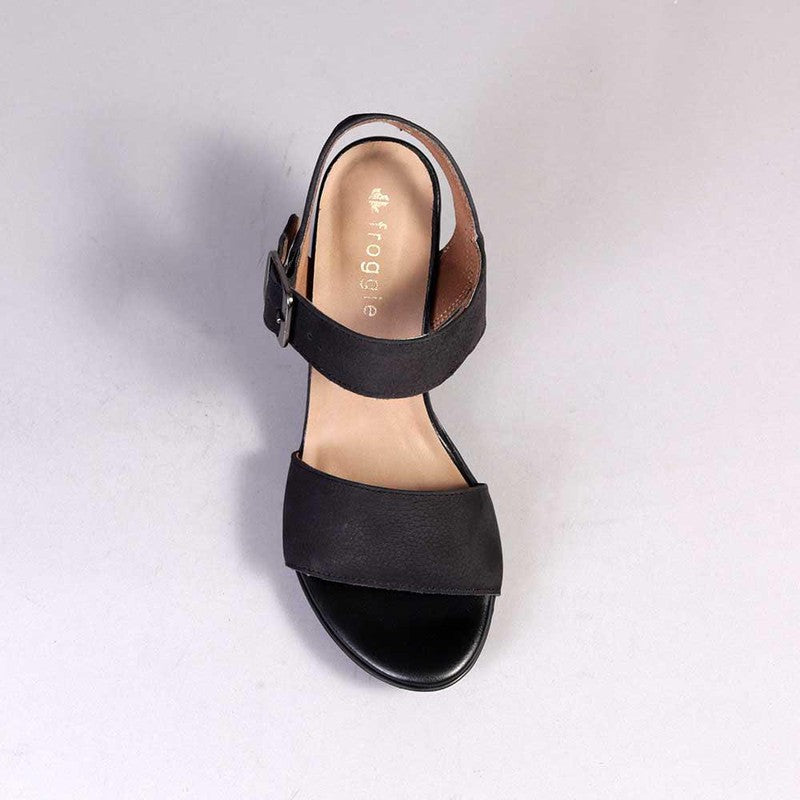 Froggie Mia Leather Ankle Strap Heel - Black – Shoe Box™ Online Store