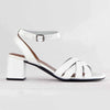 Froggie Pen Leather Block Heel - White-Froggie-Buy shoes online