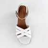 Froggie Pen Leather Block Heel - White-Froggie-Buy shoes online