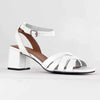 Froggie Pen Leather Block Heel - White-Froggie-Buy shoes online