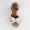 Froggie Pen Leather Crossover Strappy Block Heel - Gold