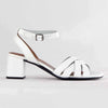 Froggie Pen Leather Crossover Strappy Block Heel - White-Froggie-Buy shoes online