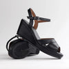 Froggie Raine Leather Wedge - Black