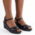 Froggie Raine Leather Wedge - Black