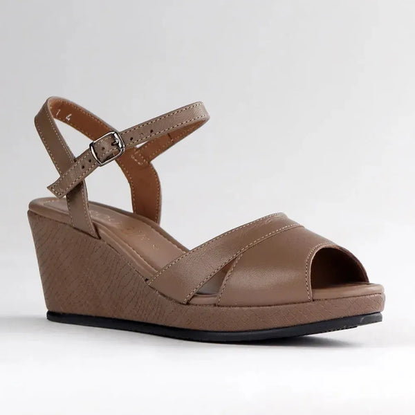 Froggie Raine Leather Wedge - Stone Multi