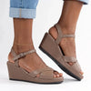 Froggie Raine Leather Wedge - Stone Multi