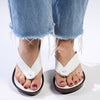 Froggie Rox Leather Comfort Thong Sandal - White-Froggie-Buy shoes online