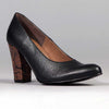 Froggie Shelly Leather Block Court Heel - Black-Froggie-Buy shoes online