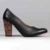 Froggie Shelly Leather Block Court Heel - Black-Froggie-Buy shoes online