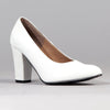 Froggie Shelly Leather Block Court Heel - White-Froggie-Buy shoes online