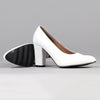 Froggie Shelly Leather Block Court Heel - White-Froggie-Buy shoes online