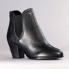 Froggie Sherrie Block Heel Gusset Ankle Boot - Black-Froggie-Buy shoes online