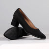 Froggie Spring Leather Block Court Heel - Black-Froggie-Buy shoes online