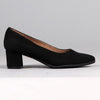 Froggie Spring Leather Block Court Heel - Black-Froggie-Buy shoes online