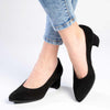 Froggie Spring Leather Block Court Heel - Black-Froggie-Buy shoes online