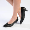 Froggie Spring Leather Penny Court Heel - Black-Froggie-Buy shoes online