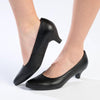 Froggie Spring Leather Penny Court Heel - Black-Froggie-Buy shoes online