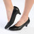 Froggie Spring Penny Leather Court Heel - Black