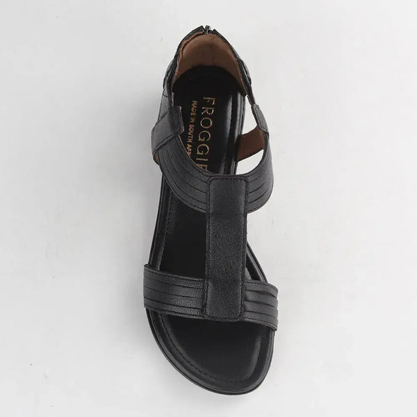 Froggie T-Bar Flat Sandal - 12886 - Black