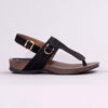 Froggie Tessa Leather Comfort Sandals - Black-Froggie-Buy shoes online