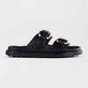 Froggie Tessa Leather Comfort Sandals - Black-Froggie-Buy shoes online