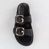 Froggie Tessa Leather Comfort Sandals - Black-Froggie-Buy shoes online