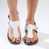 Froggie Tessa Leather Comfort Sandals - White-Froggie-Buy shoes online