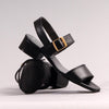 Froggie Toni Leather Block Heel Ankle Strap Sandal - Black-Froggie-Buy shoes online