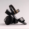 Froggie Toni Leather Block Heel Sandal - Black