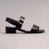 Froggie Toni Leather Block Heel Sandal - Black