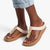 Fit Flop Lulu Toe Post Sleek Resin Trim Leather Sandal - Turtle Dove