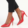 Madison Quinley Stiletto Court - Dark Red Croc