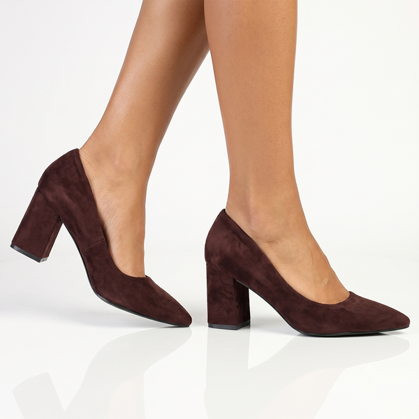 Madison Patricia Block Heel Court - Chocolate