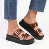 Alessio Push In Vinyl Sandals - Tortoise Shell