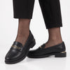 Pierre Cardin Metal Saddle Loafer - Black
