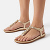 Fit Flop Gracie Ultra Jewel Leather T-Bar Sandals - Platino