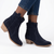 Julz Belle Leather Mid Calf Suede Boot - Navy