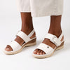 Franco Rossi Comfort Wedge Sandals - White