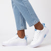 Soviet  Ladies Hollywood Lace Up Sneaker - White Blue